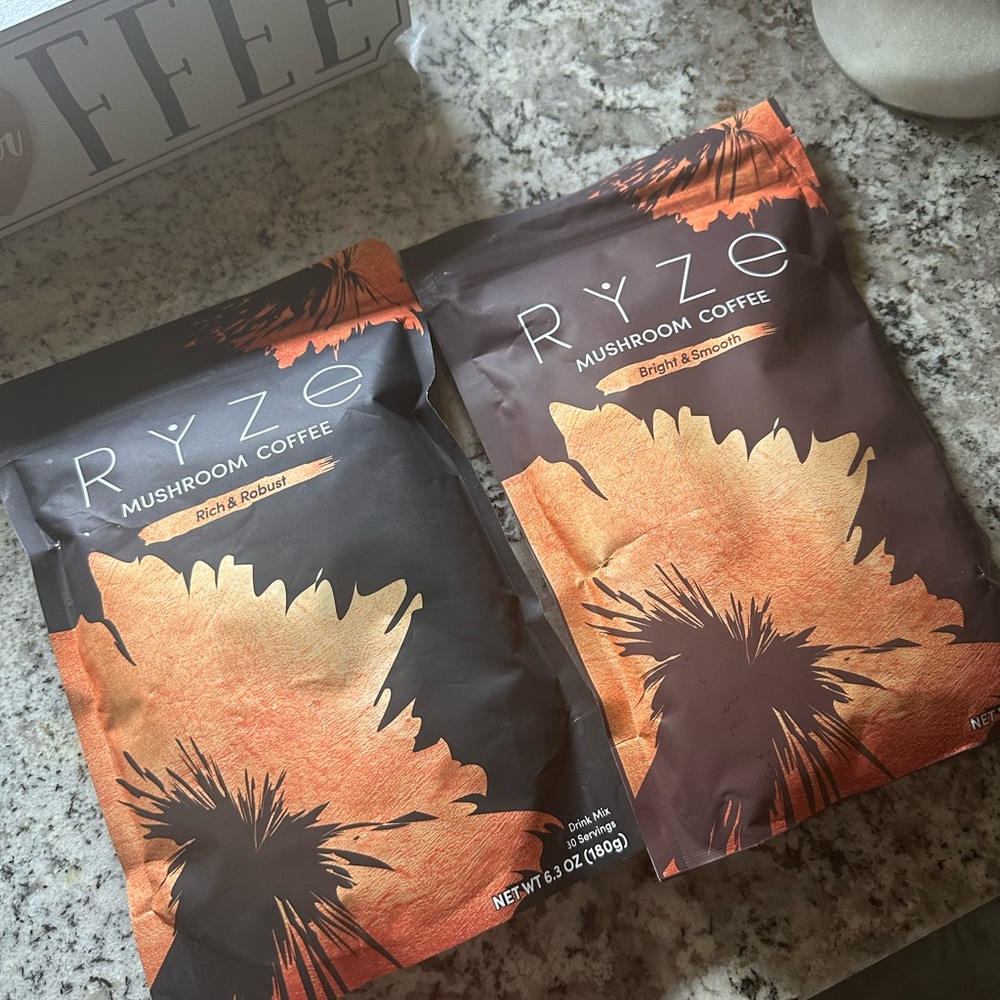 RYZE Mushroom Coffee - Black & Copper Packaging (2 Bags)